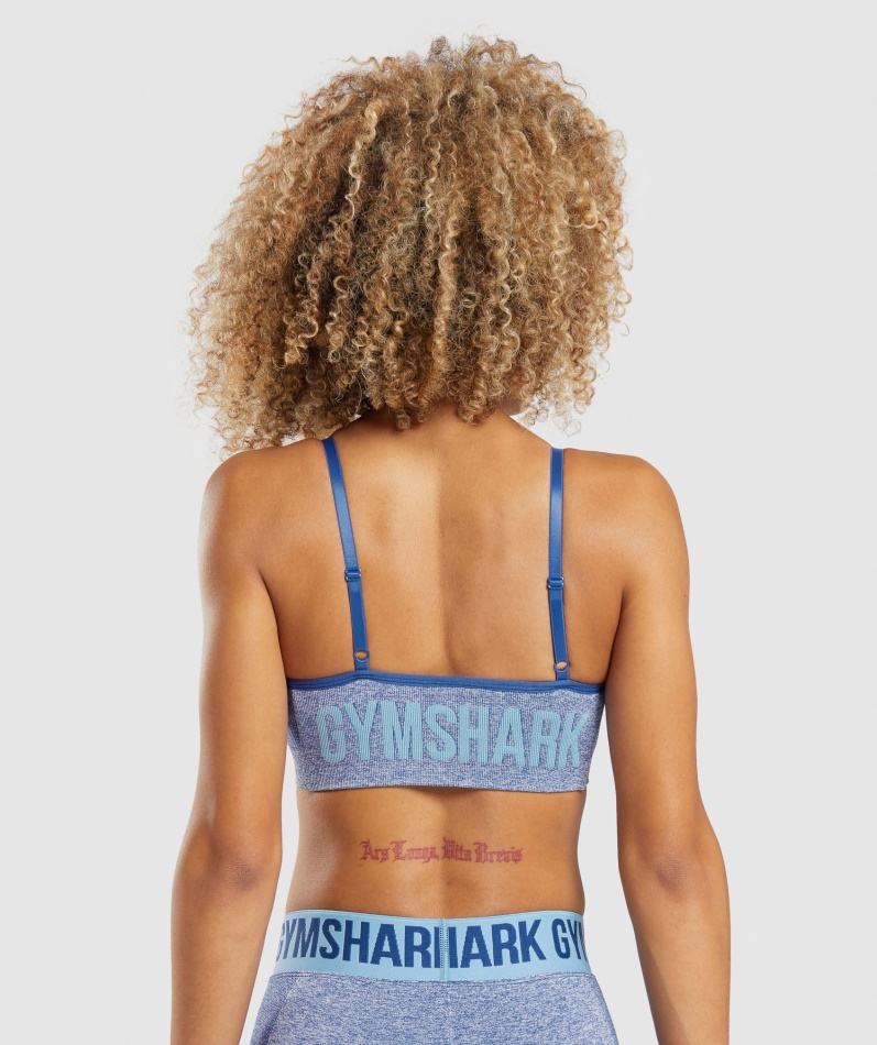 Gymshark Flex Strappy Sports-bh Earl Blue Marl