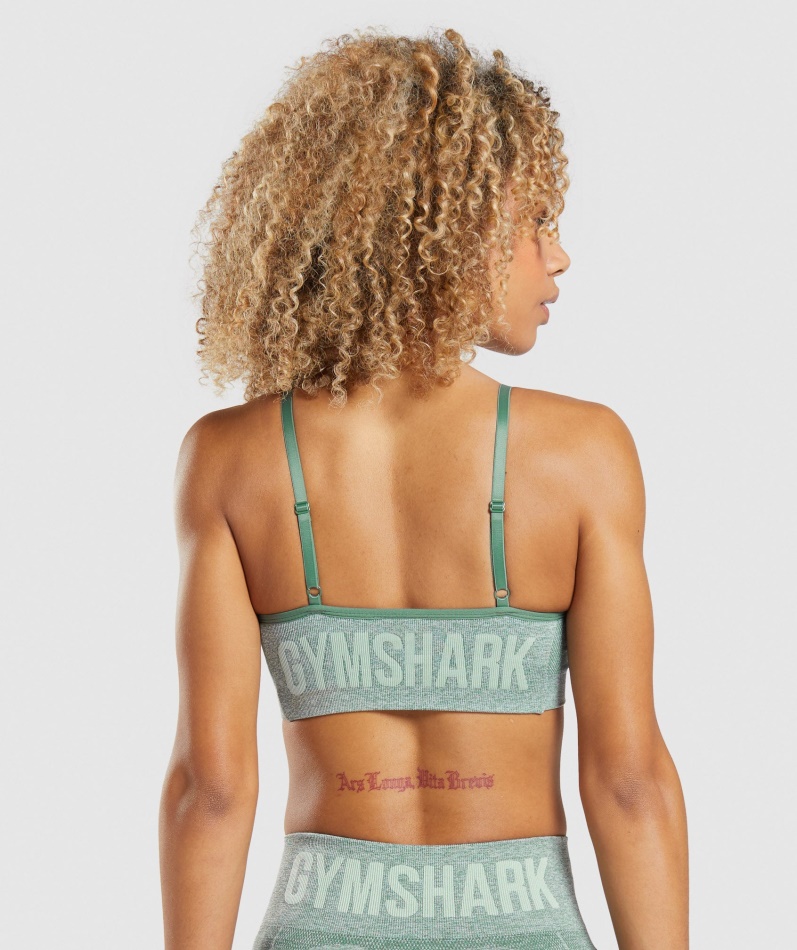 Gymshark Flex Strappy Sports-bh Studio Green Marl