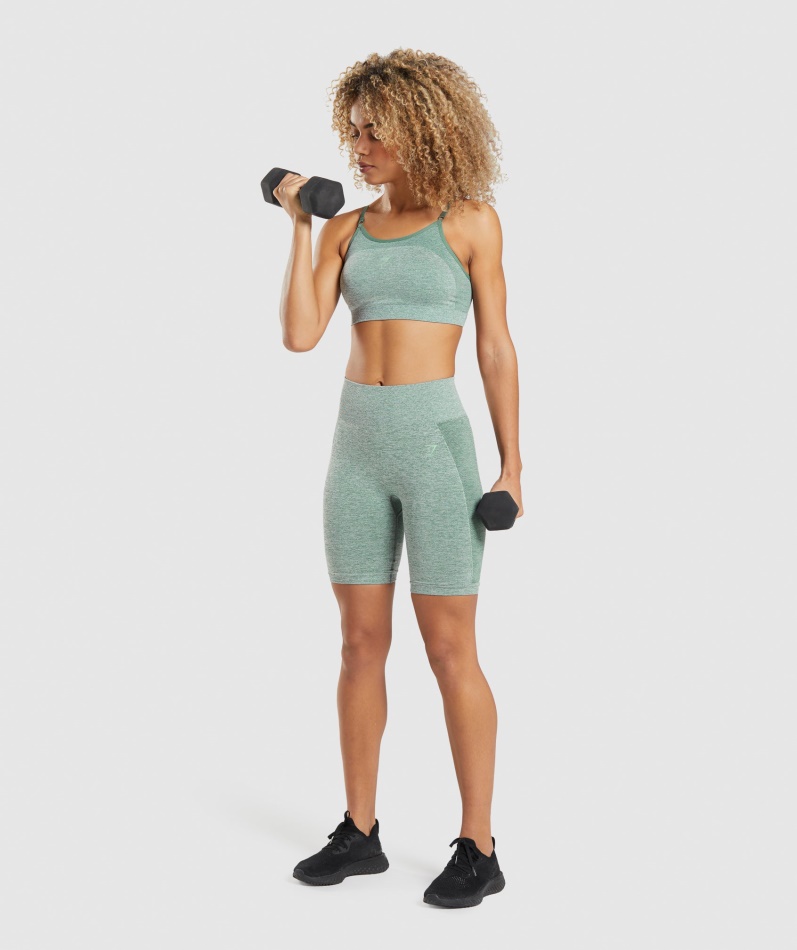 Gymshark Flex Strappy Sports-bh Studio Green Marl