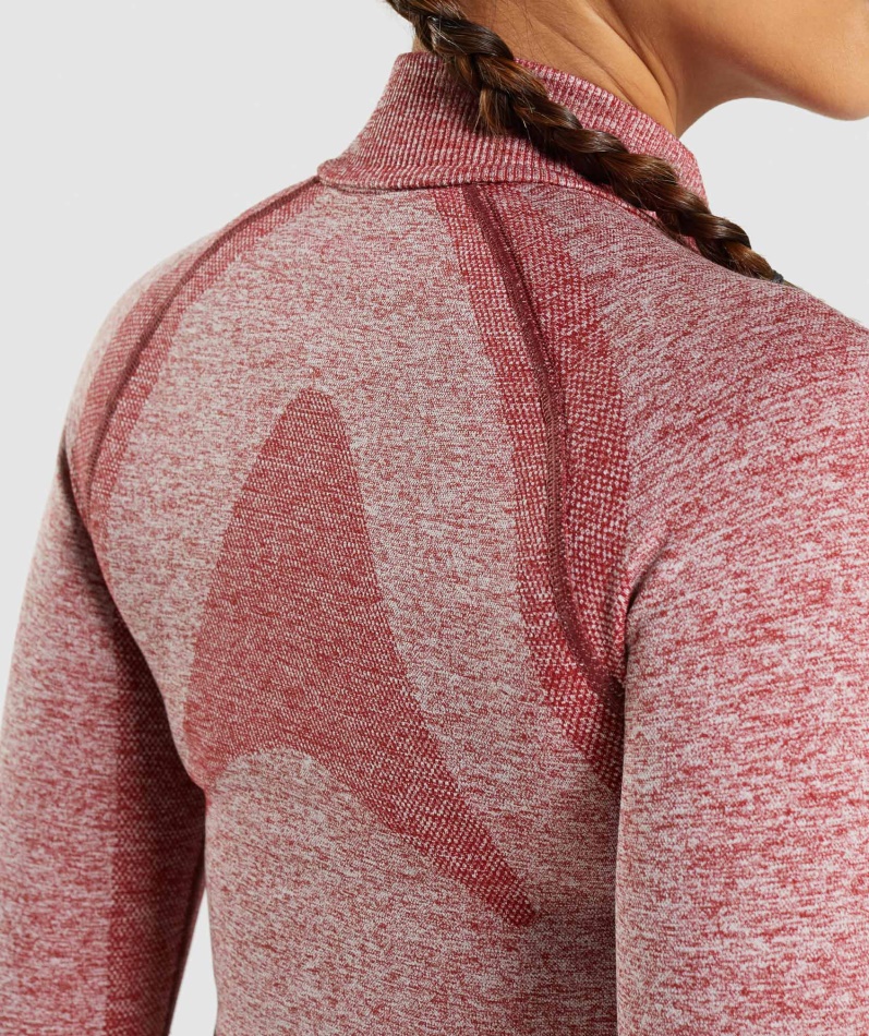 Gymshark Flex Jakke Med Glidelås Burgunder Marl