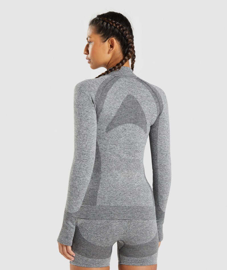 Gymshark Flex Glidelåsjakke Charcoal Merg