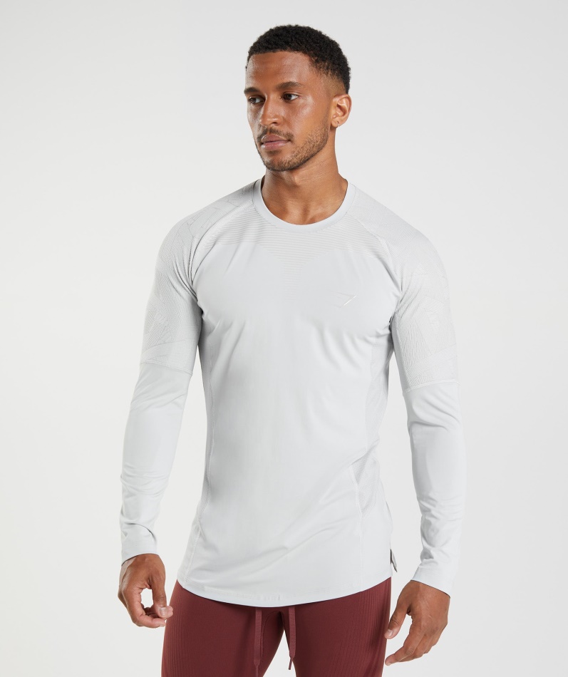 Gymshark Form Langermet T-skjorte Lys Grå