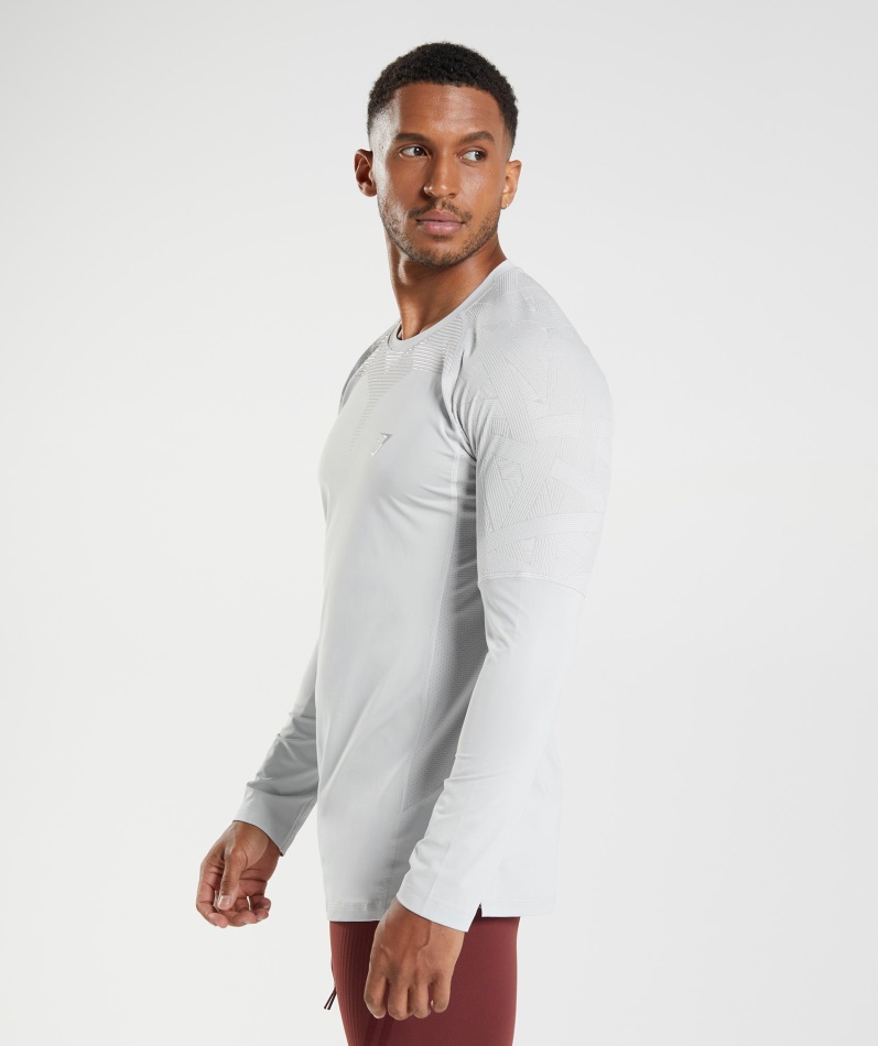 Gymshark Form Langermet T-skjorte Lys Grå