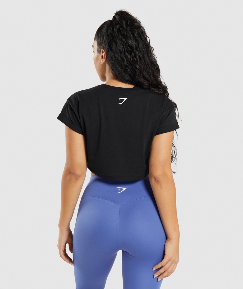 Gymshark Fraksjon Crop Top Svart
