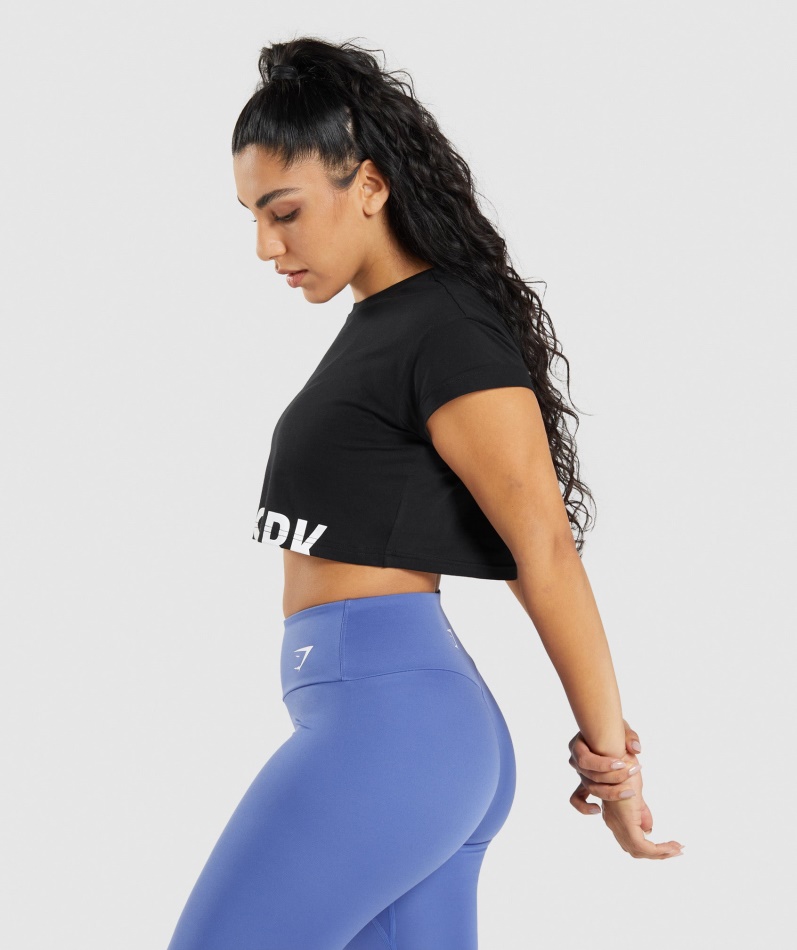 Gymshark Fraksjon Crop Top Svart