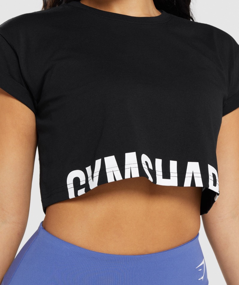 Gymshark Fraksjon Crop Top Svart