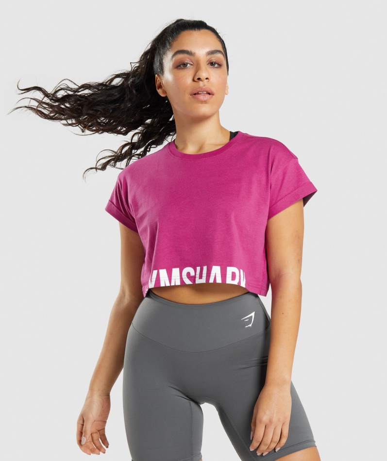 Gymshark Fraksjon Crop Top Dragerosa