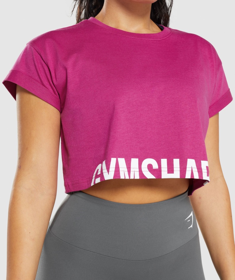 Gymshark Fraksjon Crop Top Dragerosa