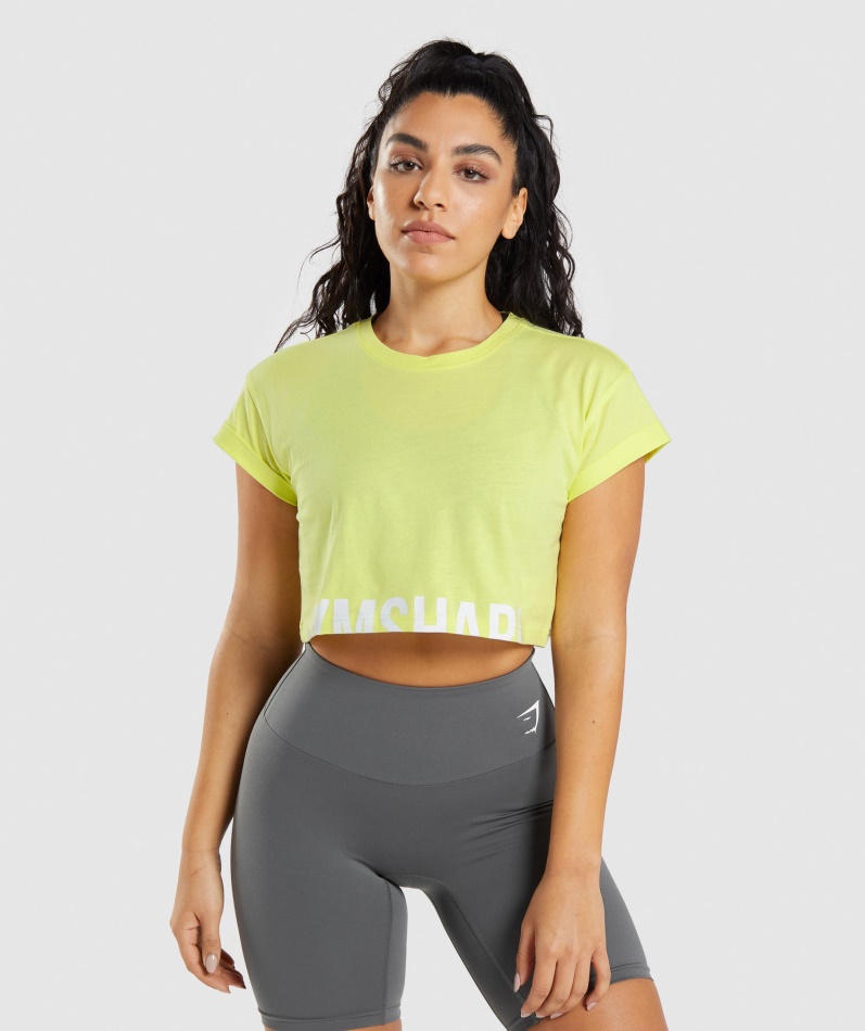 Gymshark Fraksjon Crop Top Ildflue Grønn