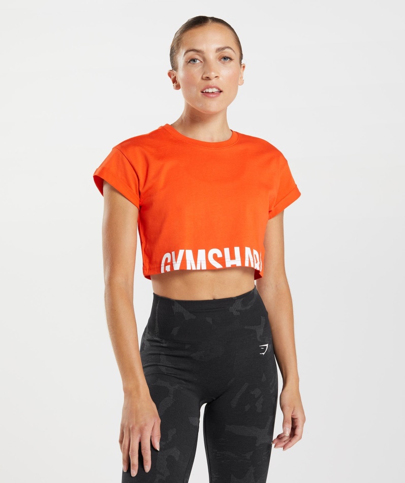 Gymshark Fraksjon Crop Top Pepper Rød