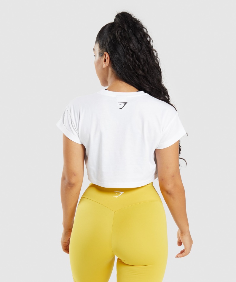 Gymshark Fraksjon Crop Top Hvit