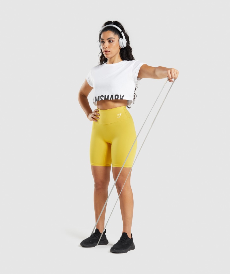 Gymshark Fraksjon Crop Top Hvit