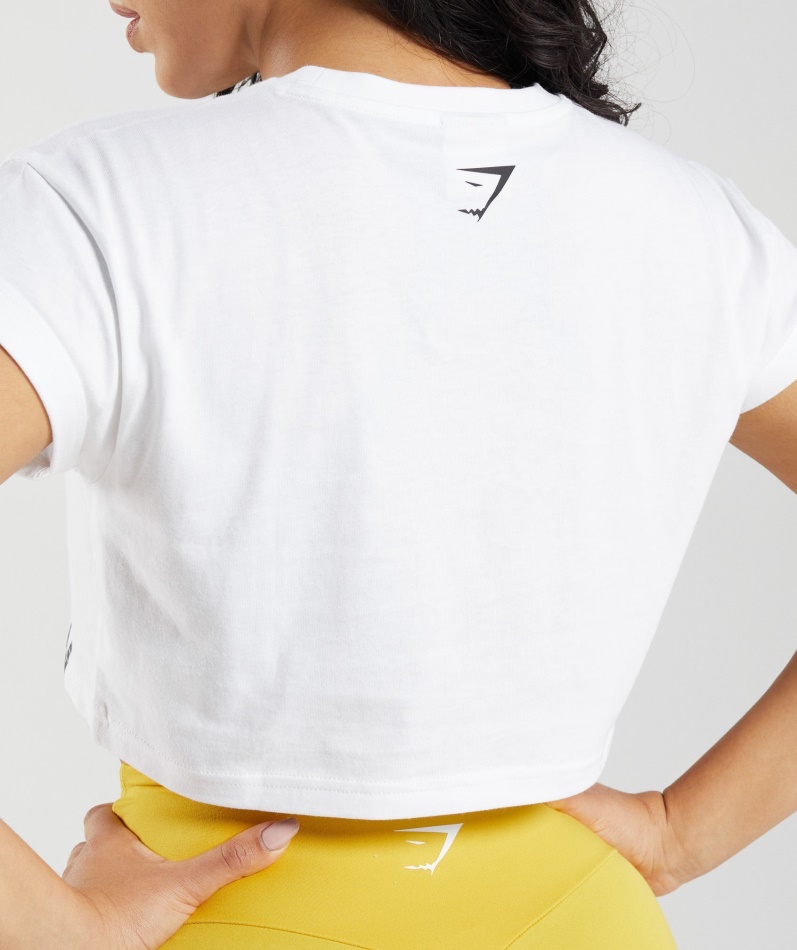 Gymshark Fraksjon Crop Top Hvit