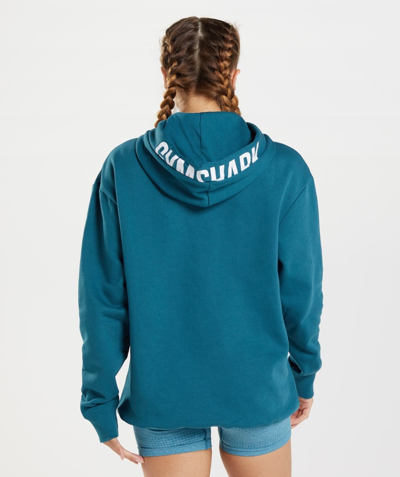 Gymshark Fraksjon Hettegenser Atlantic Blue