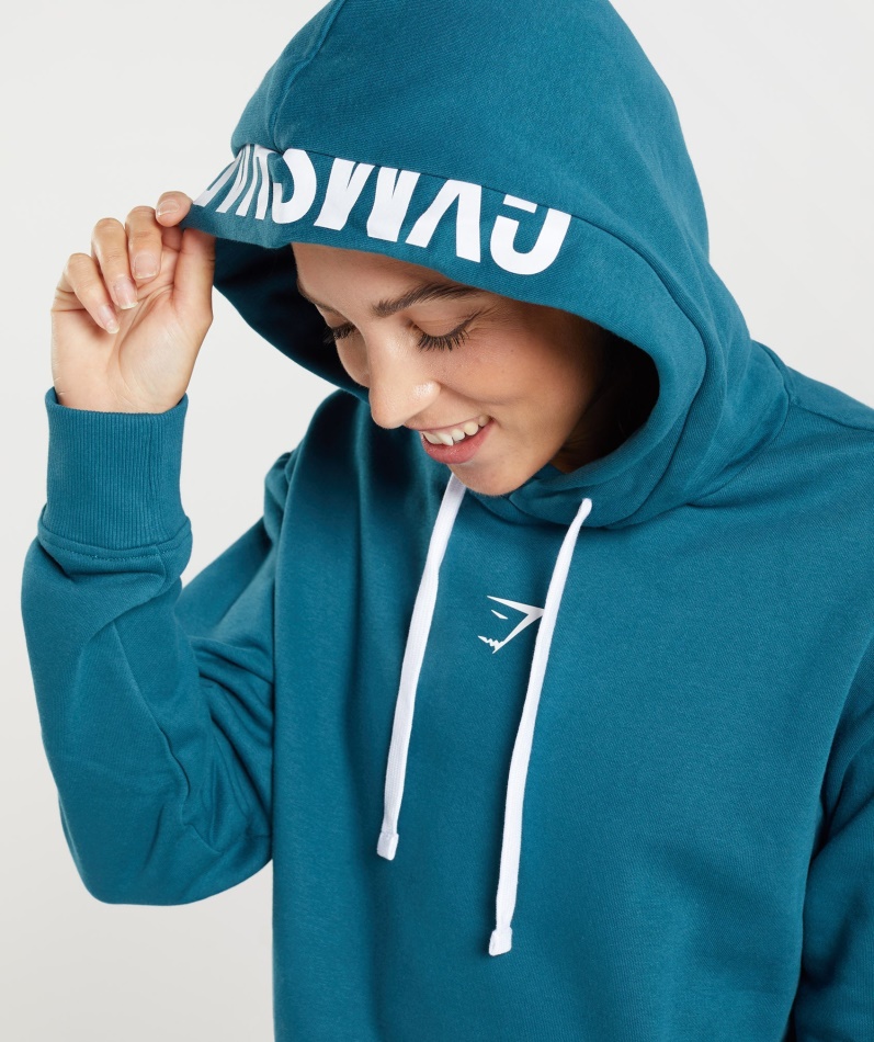 Gymshark Fraksjon Hettegenser Atlantic Blue