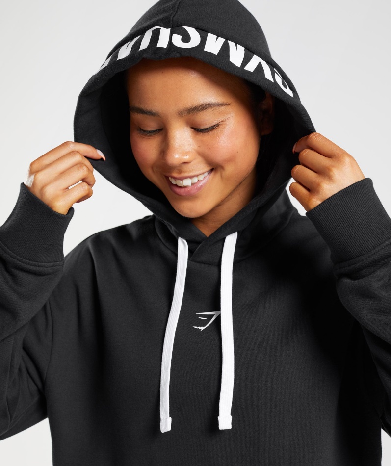 Gymshark Fraksjon Hettegenser Svart-hvit