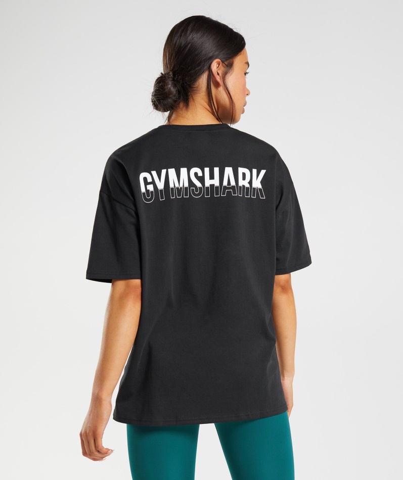 Gymshark Fraksjon Overdimensjonert T-skjorte Svart-hvit