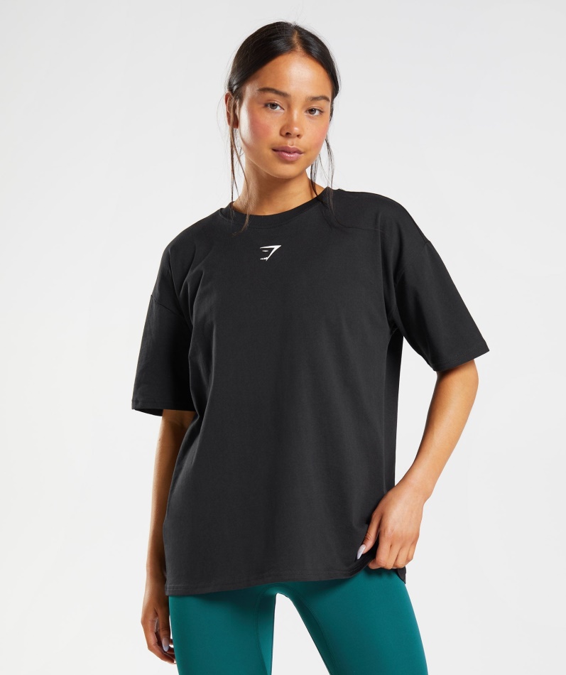 Gymshark Fraksjon Overdimensjonert T-skjorte Svart-hvit