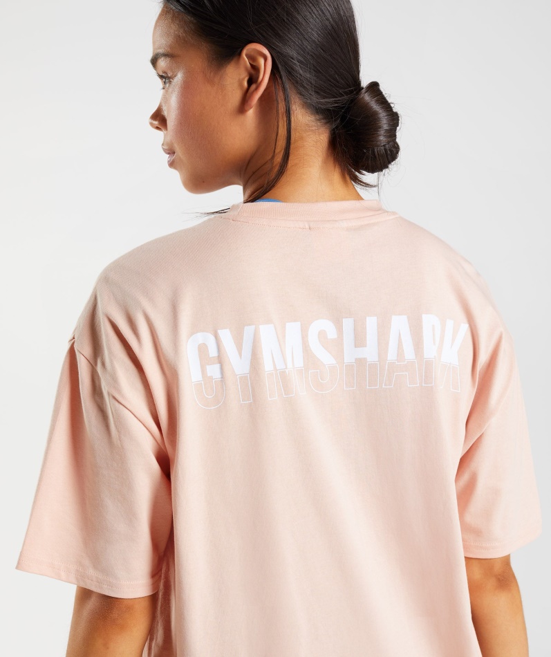 Gymshark Fraksjon Overdimensjonert T-skjorte Leire Rosa
