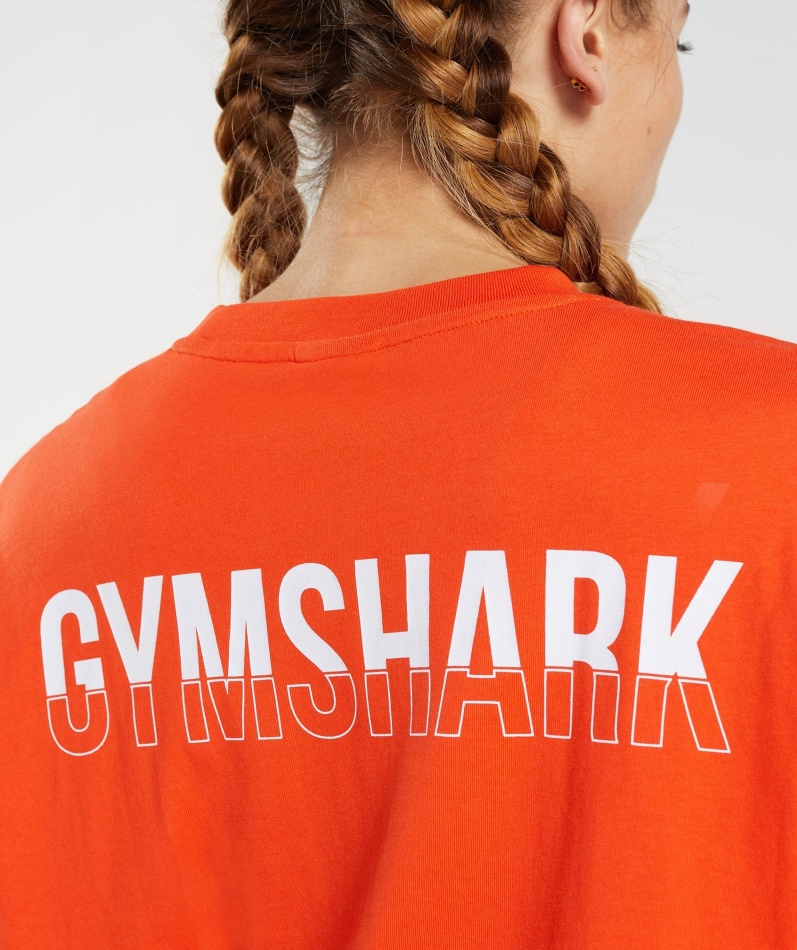 Gymshark Fraksjon Overdimensjonert T-skjorte Pepper Rød