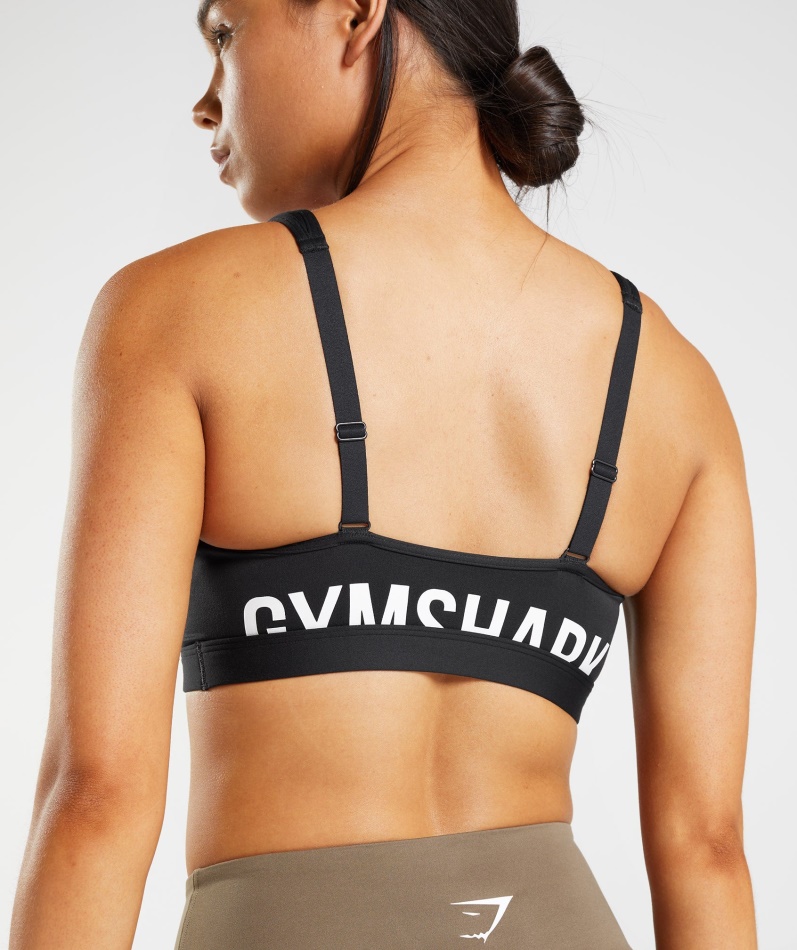 Gymshark Fraksjon Sports-bh Svart-hvit