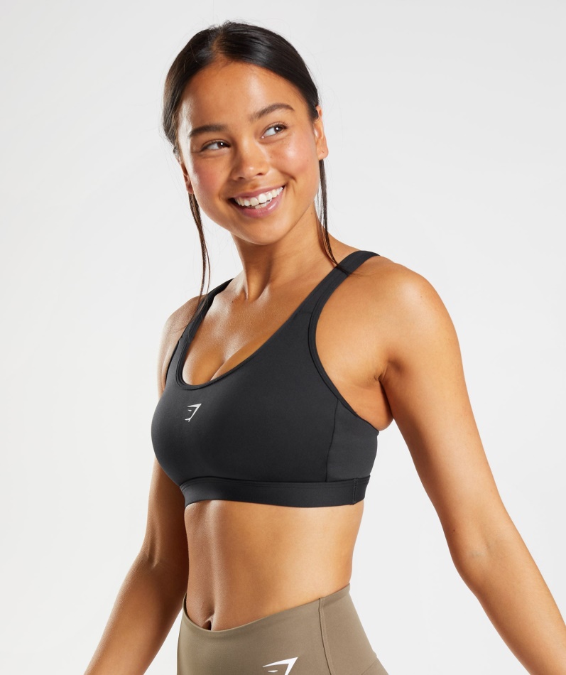 Gymshark Fraksjon Sports-bh Svart-hvit
