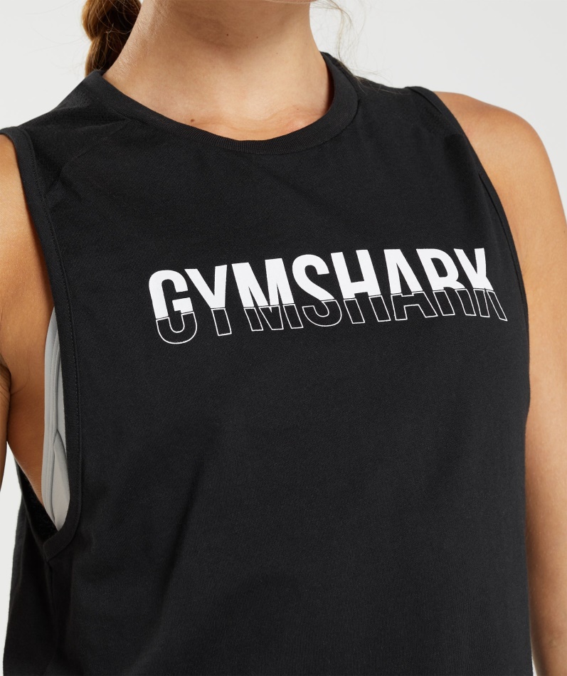 Gymshark Fraksjonstank Svart-hvit
