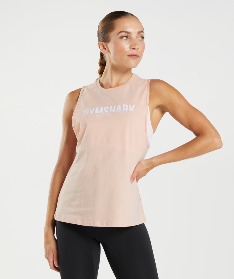 Gymshark Fraksjon Tank Leire Rosa