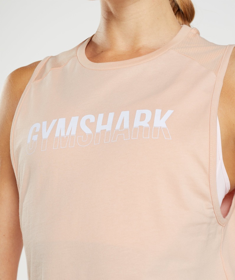 Gymshark Fraksjon Tank Leire Rosa