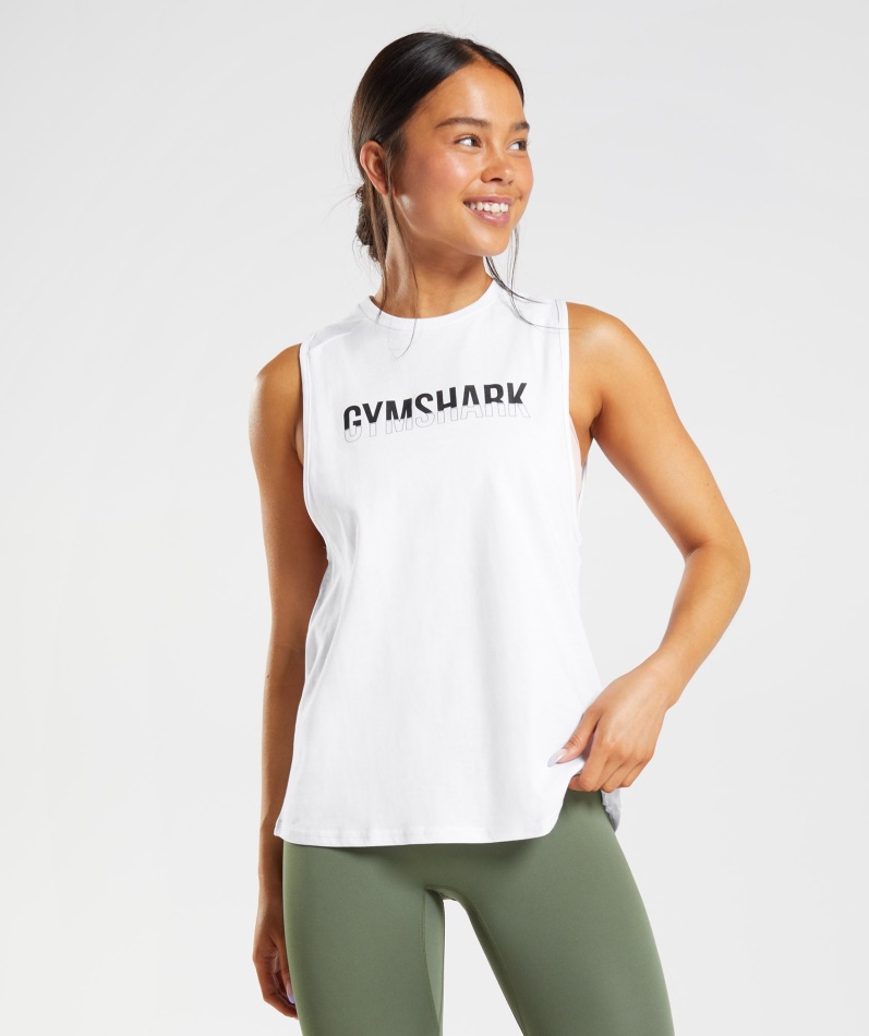 Gymshark Fraksjon Tank Hvit
