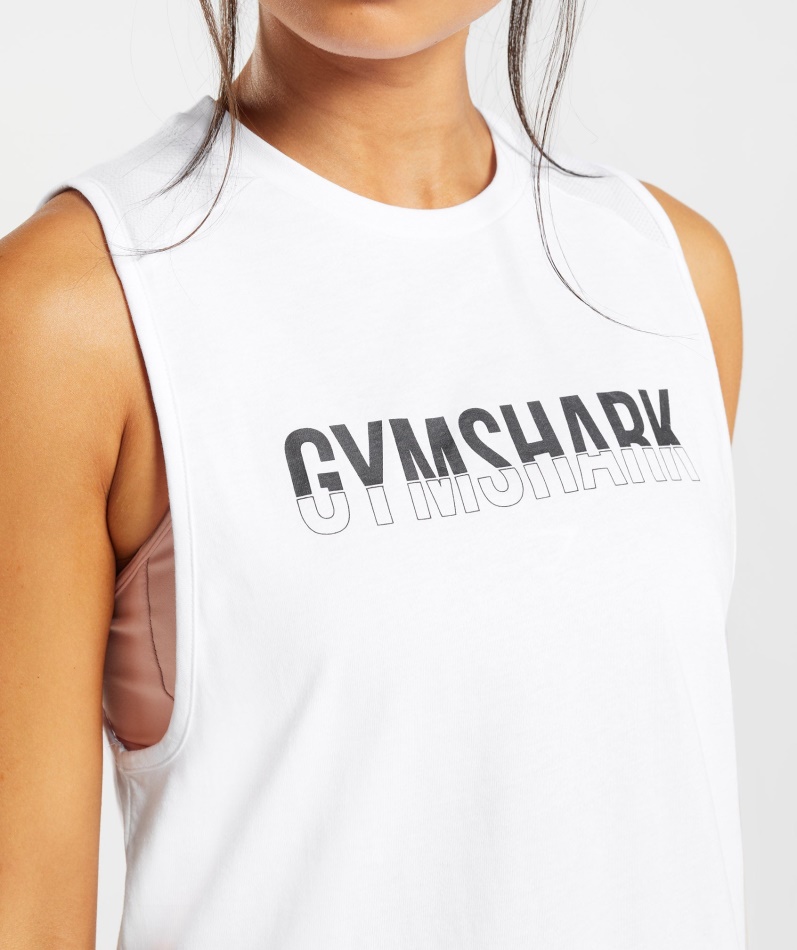 Gymshark Fraksjon Tank Hvit