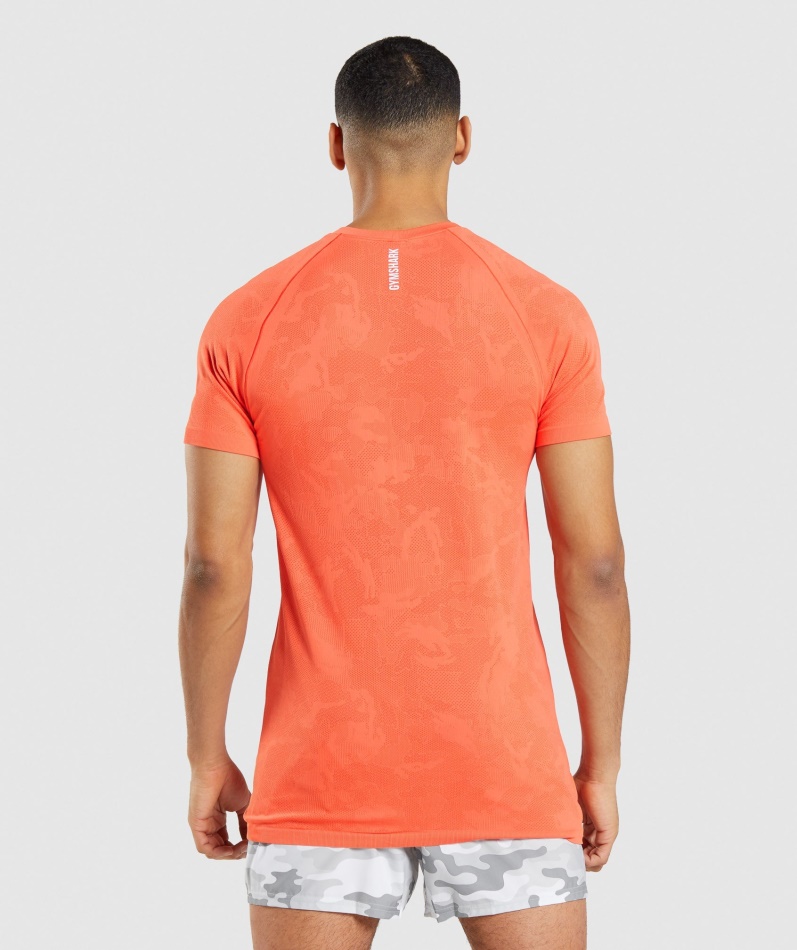Gymshark Geo Sømløs T-skjorte Papaya Oransje-krydret Oransje