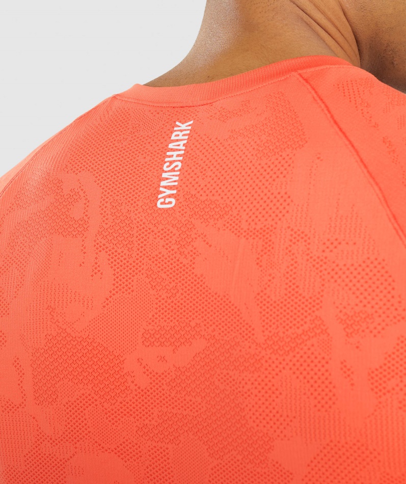 Gymshark Geo Sømløs T-skjorte Papaya Oransje-krydret Oransje