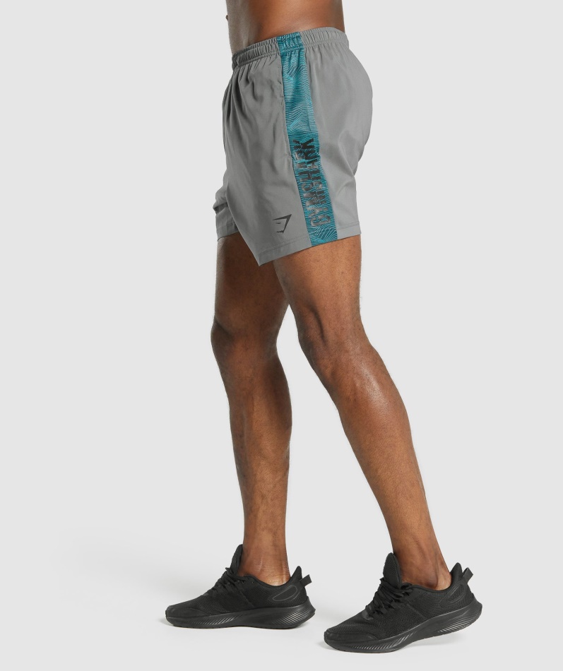 Gymshark Grafisk Sportsshorts Grå