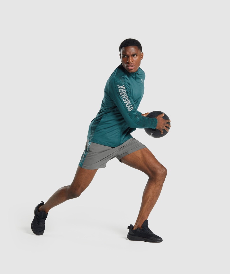 Gymshark Grafisk Sportsshorts Grå