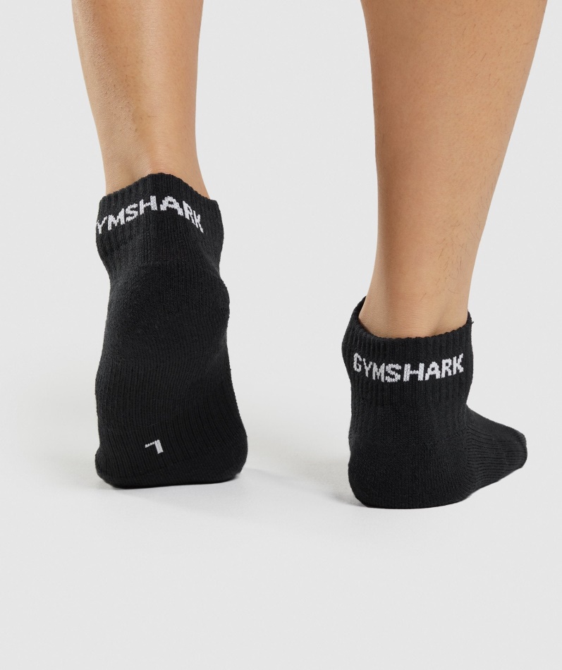 Gymshark Jacquard Quarter Sokker 3pk Sort