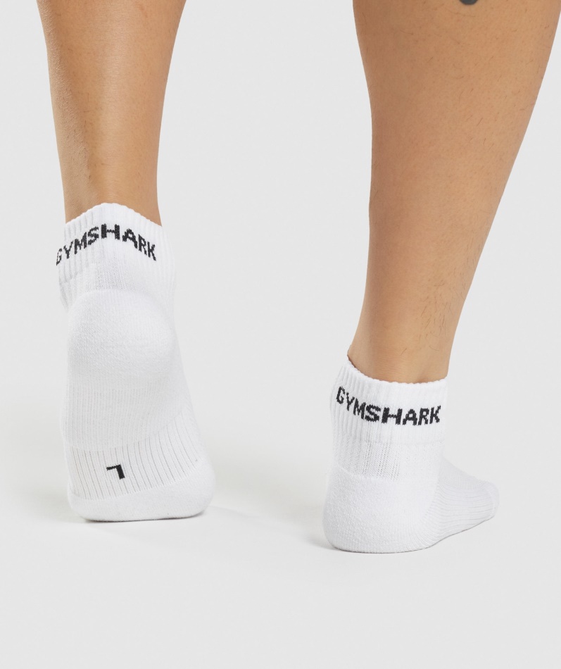 Gymshark Jacquard Quarter Sokker 3pk Hvit