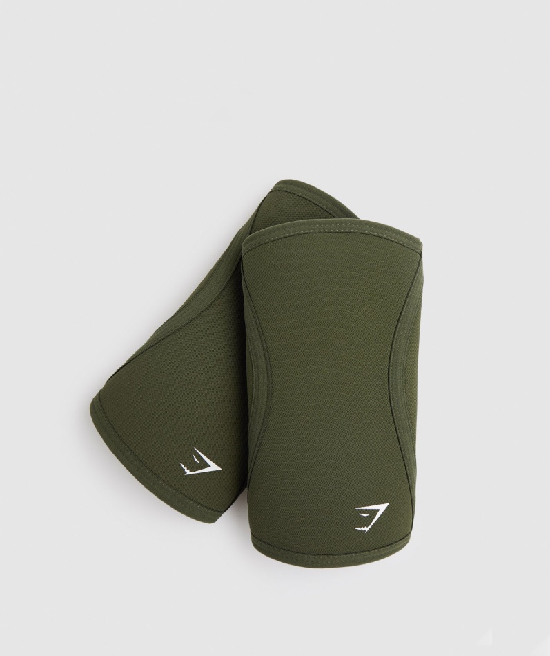 Gymshark Knærmer 5mm Olivengrønn