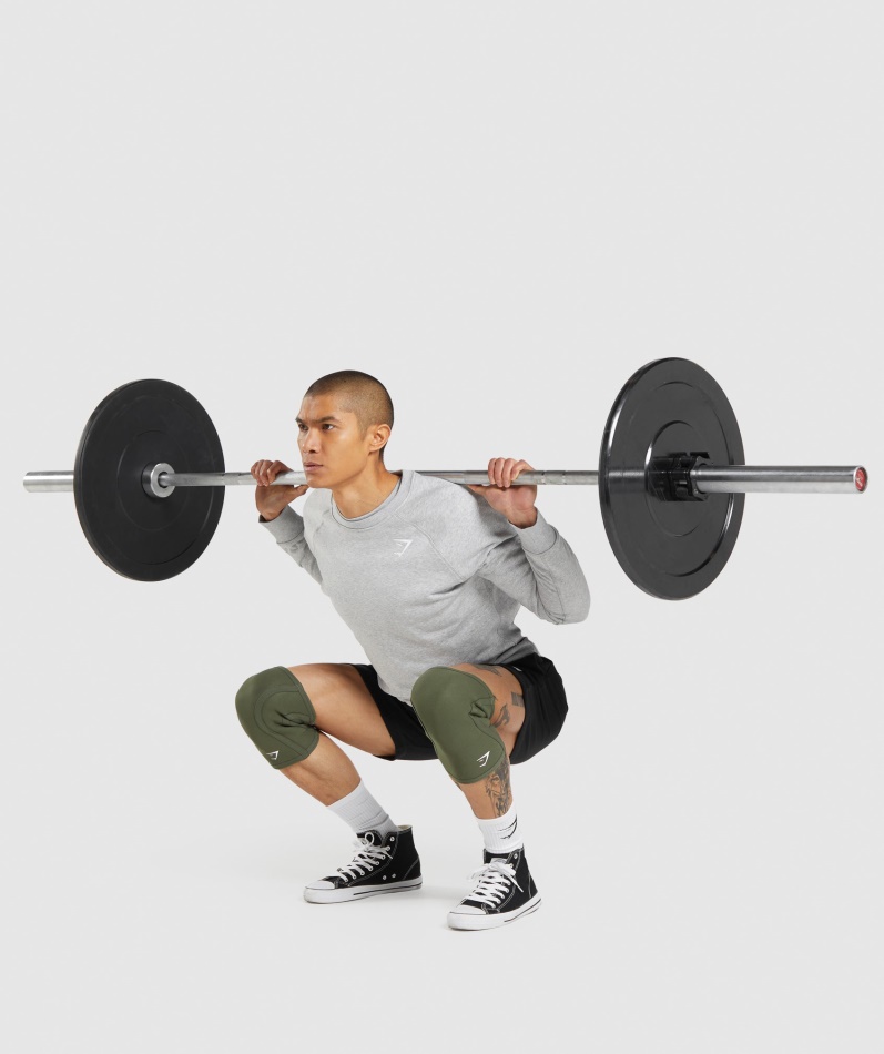 Gymshark Knærmer 5mm Olivengrønn