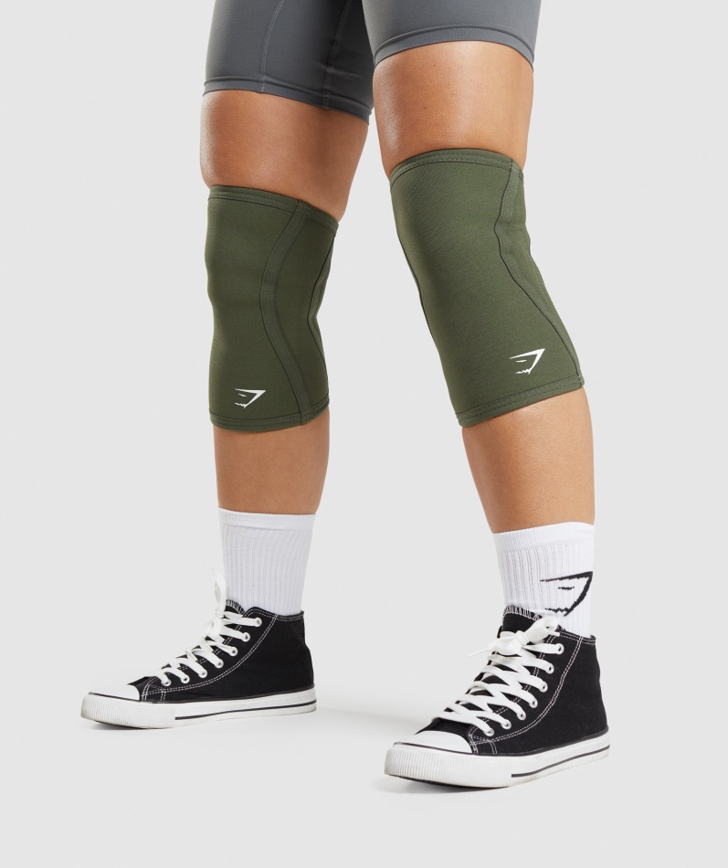 Gymshark Knærmer 5mm Olivengrønn