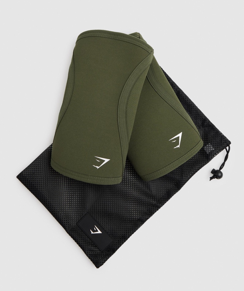 Gymshark Knærmer 5mm Olivengrønn