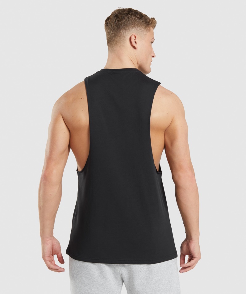 Gymshark Leg Day Drop Arm Tank Svart