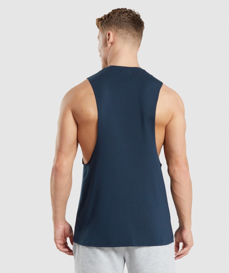 Gymshark Leg Day Drop Arm Tank Marine