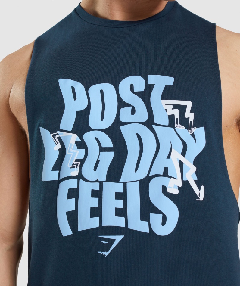 Gymshark Leg Day Drop Arm Tank Marine