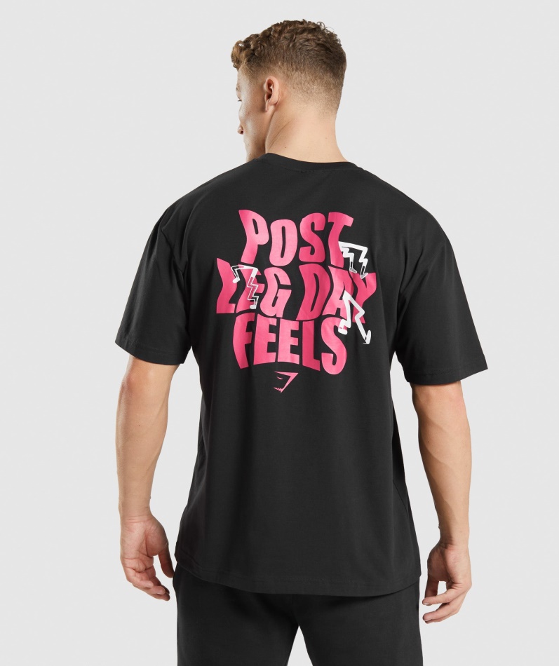 Gymshark Leg Day Oversized T-skjorte Svart