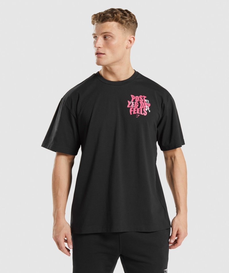 Gymshark Leg Day Oversized T-skjorte Svart