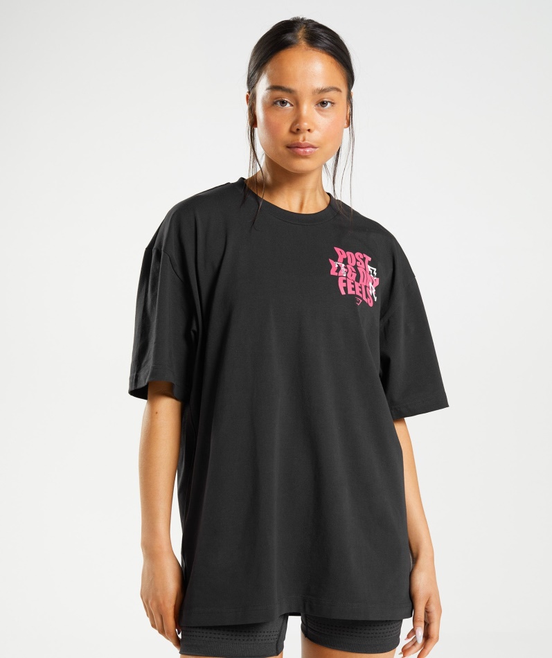 Gymshark Leg Day Oversized T-skjorte Svart