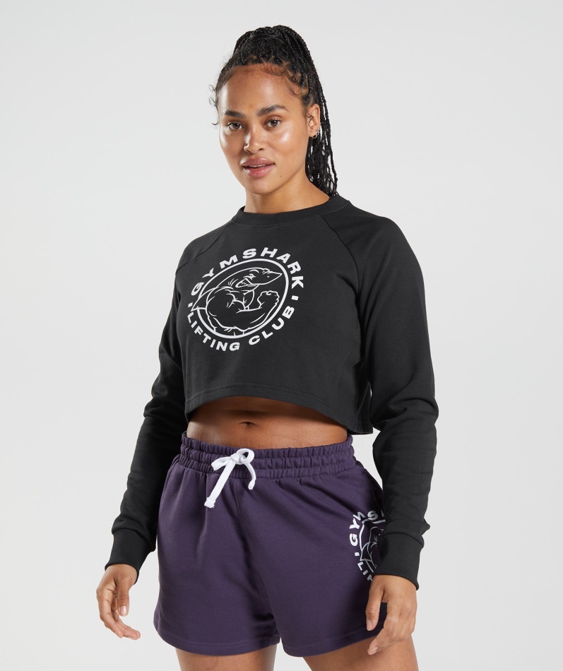 Gymshark Legacy Cropped Genser Svart