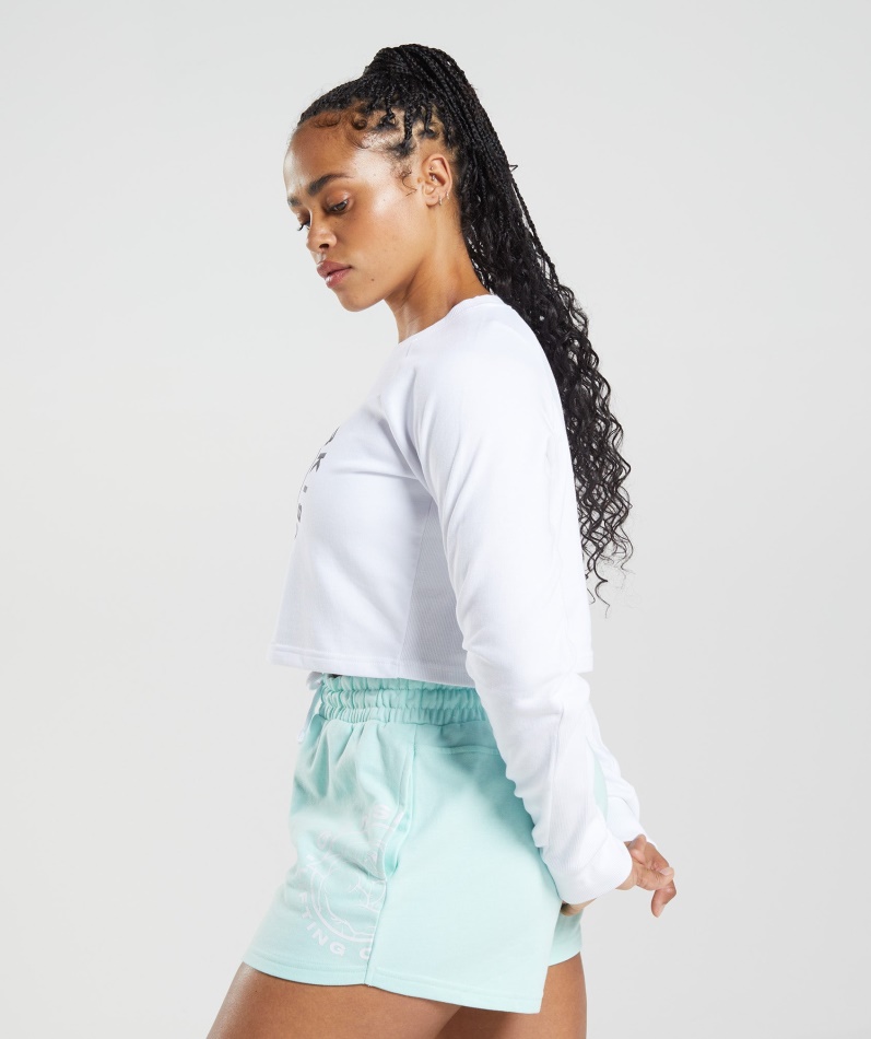 Gymshark Legacy Cropped Genser Hvit
