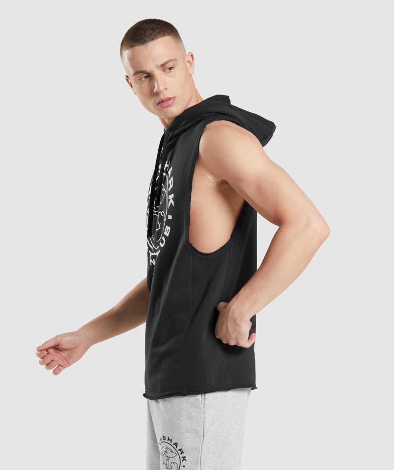 Gymshark Legacy Drop Arm Hettegenser Svart